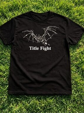 Title Fight Bat Pattern Band T-Shirt, Black, Unisex